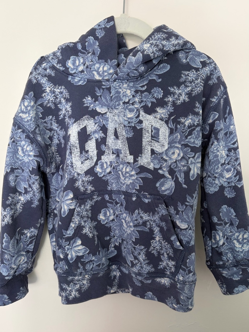 GAP x LoveShackFancy 4T Kids Floral Print Navy Hoodie
